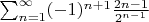 \sum_{n=1}^{\infty}(-1)^{n+1}\frac{2n-1}{2^{n-1}}