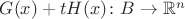 $G(x)+tH(x)\colon B\to\mathbb R^n$