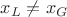 $x_L\ne{x_G}$
