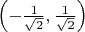 $\left(-\frac 1 {\sqrt 2},\frac 1 {\sqrt 2}\right)$