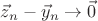 $\vec z_n-\vec y_n\to\vec 0$