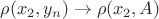 $\rho(x_2,y_n)\to\rho(x_2,A)$