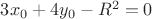 $3x_0+4y_0-R^2=0$