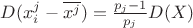 $D(x^j_i - \overline{x^j})=\frac{p_j-1}{p_j}D(X)$