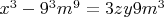 $x^3-9^3m^9=3zy9m^3$