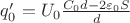 $q'_{0}=U_{0}\frac{C_{0}d - 2\varepsilon_{0}S}{d}$