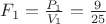 $F_1=\frac{P_1}{V_1}=\frac9{25}$