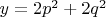 $y=2p^2+2q^2$