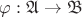 $\varphi: \mathfrak{A} \to \mathfrak{B}$