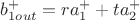 $b^{+}_{1out} = r a^{+}_{1} + t a^{+}_{2}$