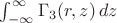 $\int_{-\infty}^\infty \Gamma_3(r,z)\,dz$ $\int_{-\infty}^\infty \Gamma_3(r,z)\,dz$