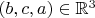 $(b,c,a)\in\mathbb R^3$