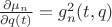 $\frac{\partial \mu _n}{\partial q(t)} = g_n^2(t,q)$