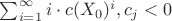 $\sum_{i=1}^{\infty} i\cdot c(X_0)^i,   c_j < 0$
