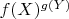 $f(X)^{g(Y)}$