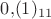 $0{,}(1)_{11}$