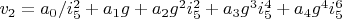 $v_2=a_0/i_5^2+a_1 g+a_2 g^2 i_5^2+a_3 g^3 i_5^4+a_4 g^4 i_5^6$