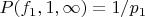 $P(f_1,1,\infty)=1/p_1$