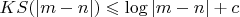 $KS(\left\lvert m - n\right\rvert) \leqslant \log \left\lvert m - n\right\rvert + c$