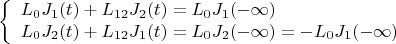 $$\left\{\begin{array}{l}L_0 J_1(t) + L_{12} J_2(t) = L_0 J_1(-\infty)\\
L_0 J_2(t) + L_{12} J_1(t) = L_0 J_2(-\infty) = -L_0 J_1(-\infty)\\
\end{array}\right.$$