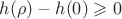 $h(\rho)- h(0) \geqslant 0$