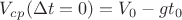 $V_c_p(\Delta t=0)= V_0-gt_0$