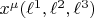 $x^{\mu}(\ell^1, \ell^2, \ell^3)$