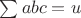 $\sum abc=u$