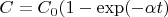 $C=C_0(1-\exp(-\alpha t)$