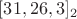 $[31,26,3]_2$