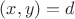 $ (x,y) = d $