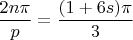 $\dfrac{2n\pi}{p}=\dfrac{(1+6s)\pi}{3}$