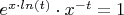 $e^{x\cdot ln(t)}\cdot x^{-t}=1$