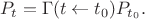 $$
P_t = \Gamma(t \leftarrow t_0) P_{t_0}.
$$