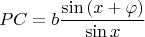 $$PC=b\frac{\sin{(x+\varphi)}}{\sin x}$$