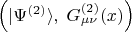 $\left( | \Psi^{(2)} \rangle, \; G^{(2)}_{\mu \nu}(x) \right)$