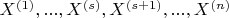 $X^{(1)},...,X^{(s)},X^{(s+1)},...,X^{(n)}$