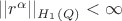 $||r^\alpha ||_{H_{^1}(Q)} < \infty $