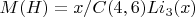 $M(H)=x/C(4,6)Li_3(x)$