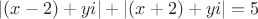 $|(x-2)+yi|+|(x+2)+yi|=5$