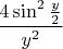 $\dfrac{4\sin^2\frac{y}{2}}{y^2}$