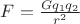 $F=\frac{Gq_1q_2}{r^2}$