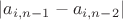$|a_{i,n-1}-a_{i,n-2}|$