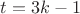 $t=3k-1$