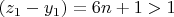 $(z_1-y_1)=6n+1>1$