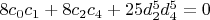 $8 c_0 c_1+8 c_2 c_4+25 d_2^5 d_4^5=0$