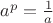 $a^p=\frac 1a$ $a^p=\frac 1a$