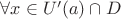 $\forall x \in U'(a) \cap D$