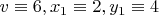 $v \equiv 6, x_1 \equiv 2, y_1 \equiv 4$