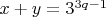 $x+y=3^{3q-1}$